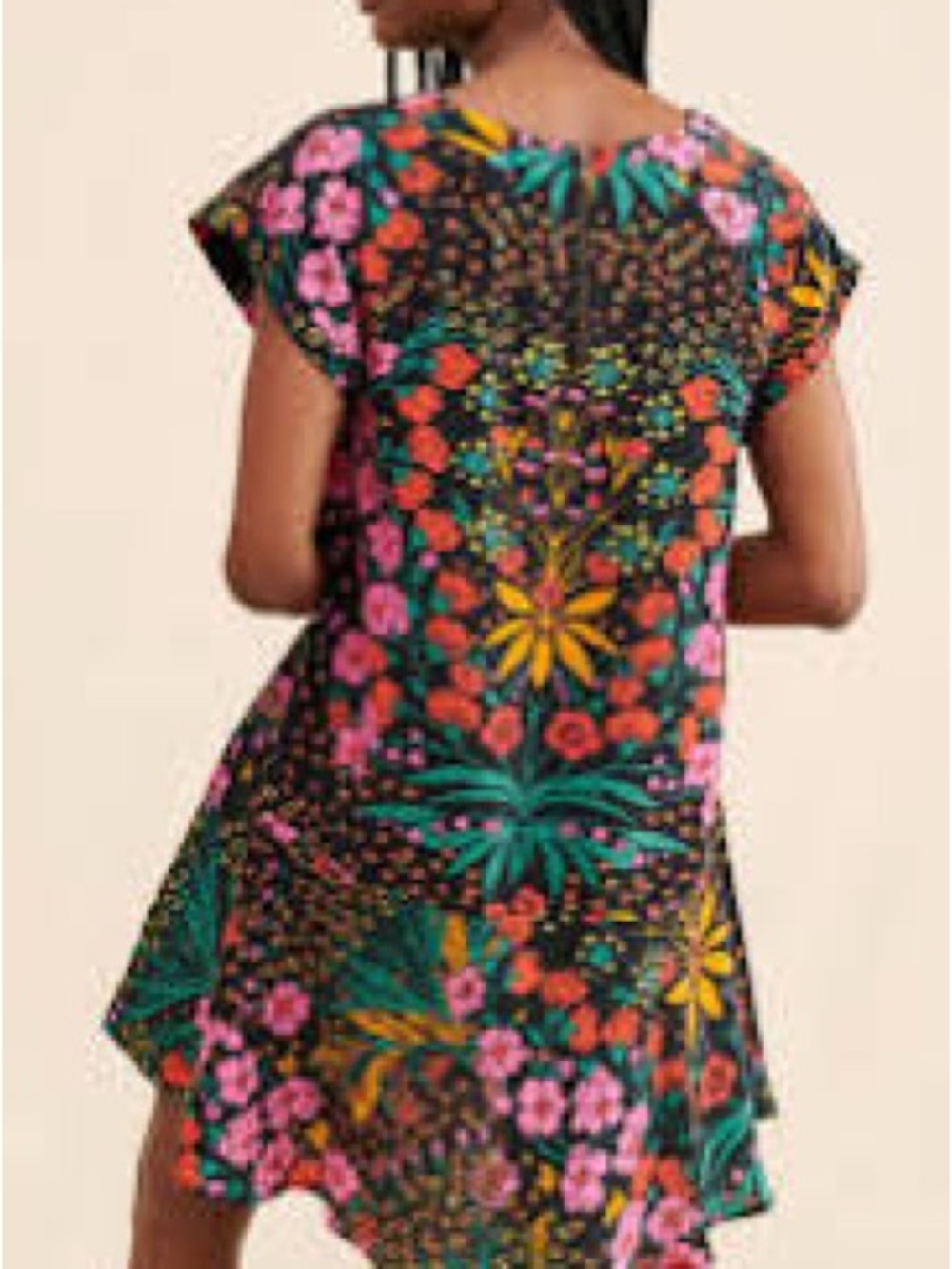 Free People Strawberry Fields Black Multi-Color Floral Mini Dress - Picture 6 of 6